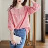 ZANZEA Women Casual Lace Crochet Patchwork Long Sleeve Blouse