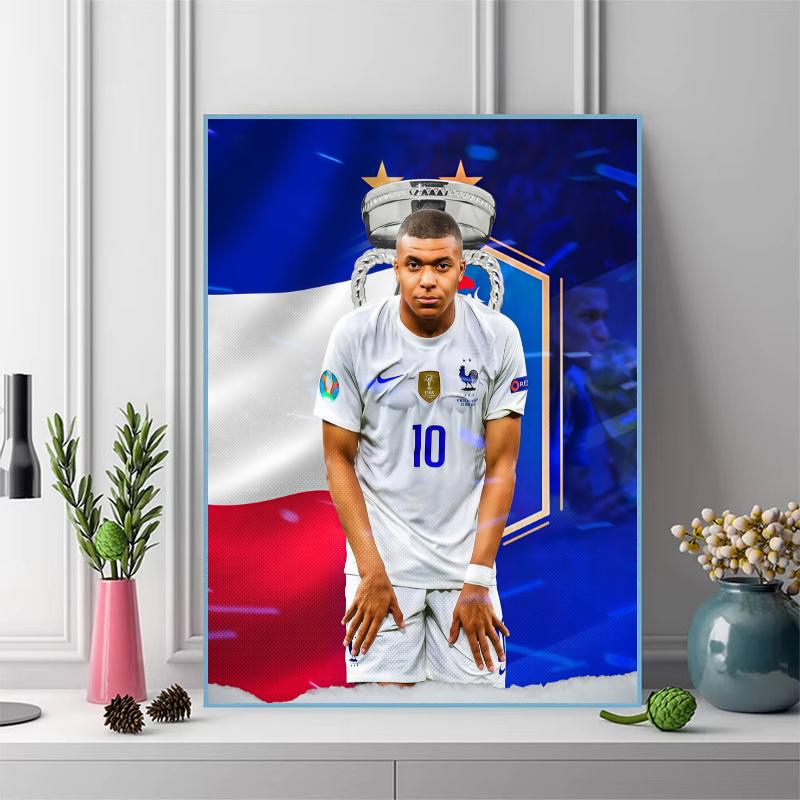 Kylian Mbappé Vibes 100% Round Full Drill 5D DIY Diamond Painting Embroidery Cross Stitch Rhinestone Décor