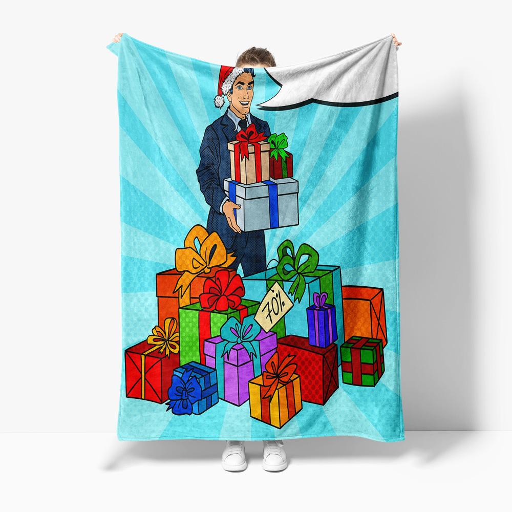 Christmas Throw Blanket Cozy Gift Wrapping Holiday Decor Festive Home Decor Room Decor Unique Gift Idea Personalized Gift Novelt