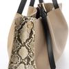 Square tote with faux leather shoulder bag