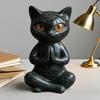 Фигурка кошки для йоги Статуэтка 3,3" Полимерные статуэтки кошек для акцентов домашнего декора Фигурка в позе йоги для дзен, духовной спальни, гостиной, офиса, стола