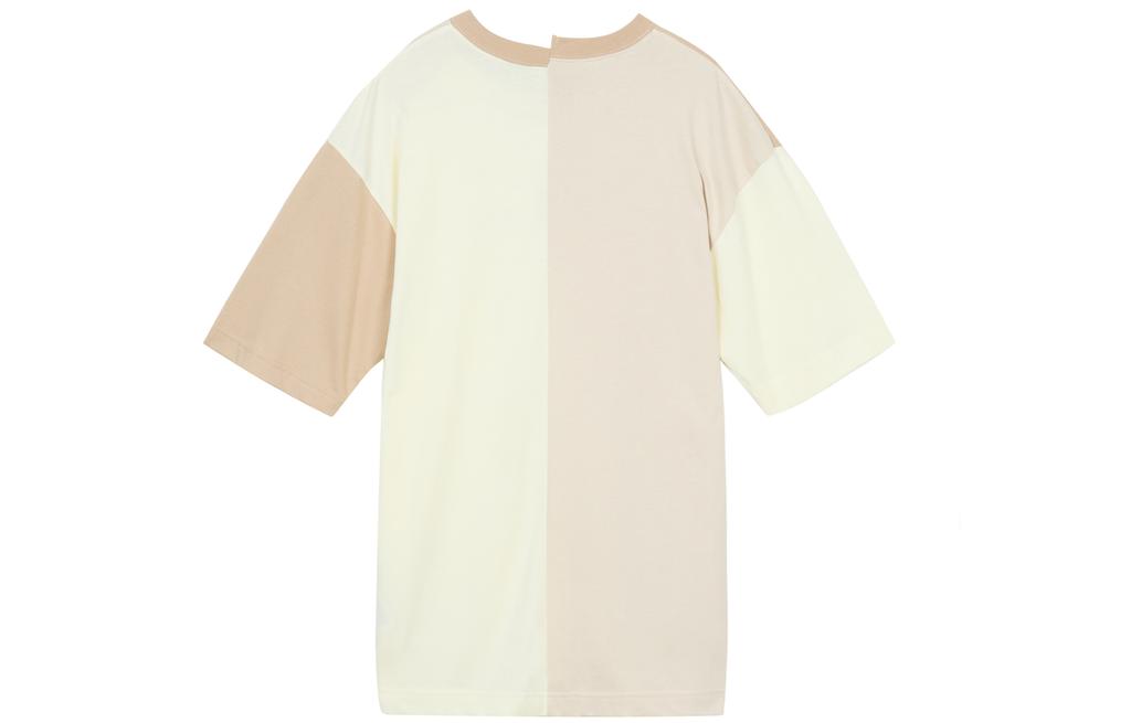 Nike Women'ss Colorblock Knit Cotton Crewneck T-Shirt Beige DV8318-113