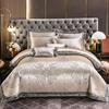4pcs/set Luxury Jacquard Comfortable Bedding Sets Lace Edge Quilt Cover Sheet Wedding Bedding Home Textile Bedspreads Four Piece Set