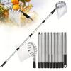 Fruit Picker Pole with Storage Bag Stainless Steel Telescopic Rod Fruit Picker High Tree Orchard Garden Apple Lemon Picking Tool