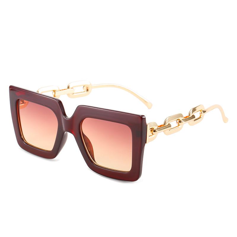 Twooo 3207 Übergroße quadratische Brille mit modischem Bügel Sonnenbrille Damen