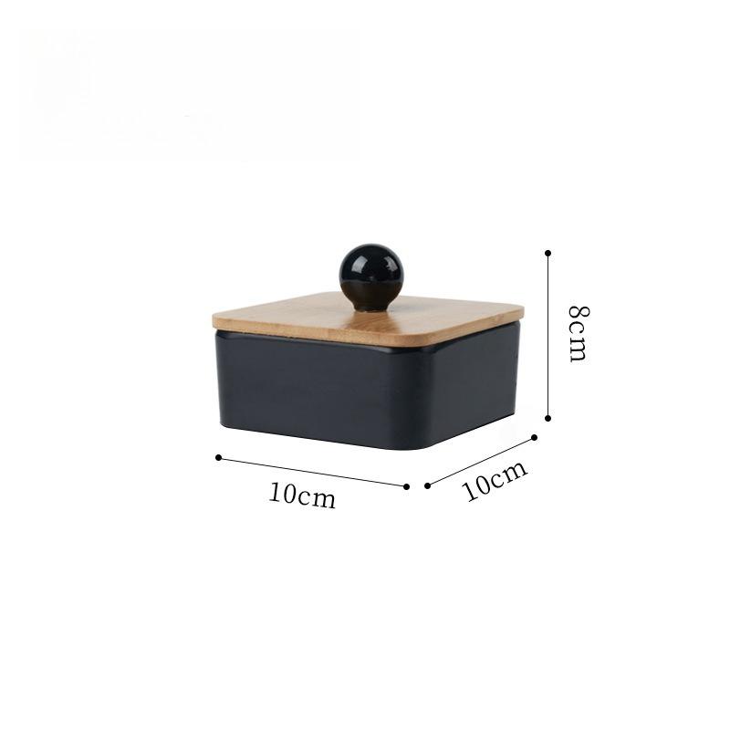 Japanese Style Simple Desktop Dustproof Cotton Swab Storage Box Sundries Small Box Cotton Pad Box Toothpick Storage Box