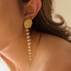 Elegant Hammered Acrylic Pearl Tassel Earrings Earrings