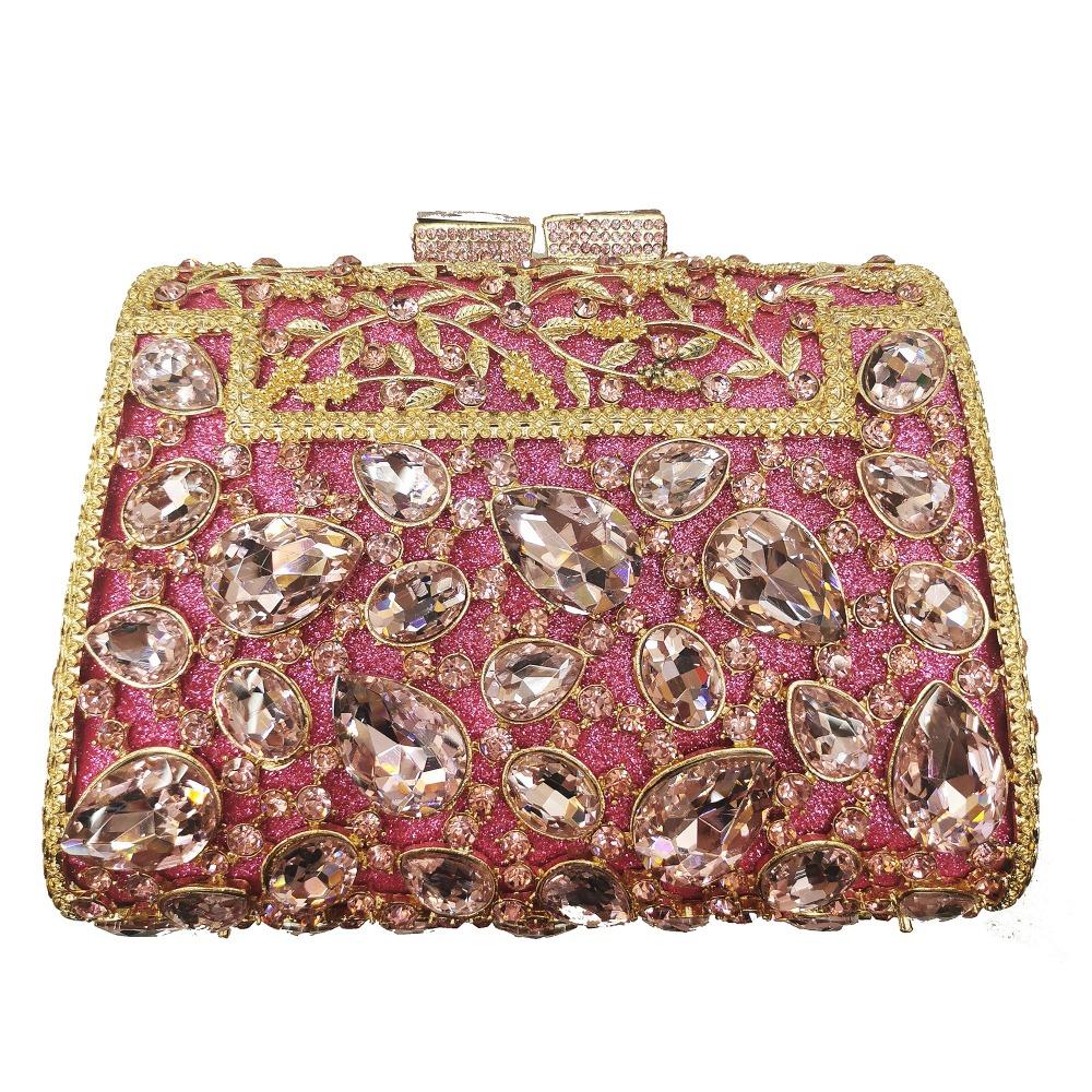 Large Blue Stone Evening Bag Rhinestone Clutch Purse Women Luxury Wedding Purse Bridal Party Formal Crystal Handbags Diamond