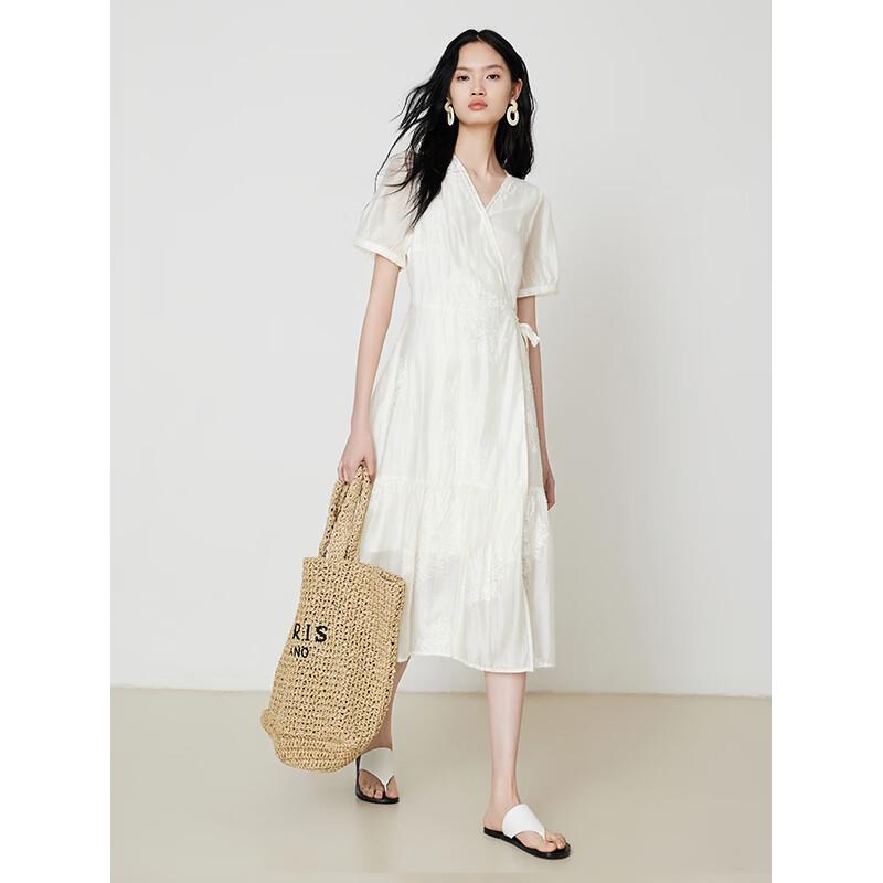 Women s Lyocell V-Neck Short Sleeve Midi Dress L