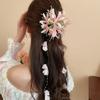 Sweet Flower Tassel Hair Claw Elegant Bridal Headwear Flower Hair Shark Clip  Hair Accessories