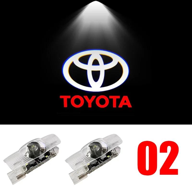 Car LED Door Warning Light Laser Projector Ghost Shadow Light Welcome Logo Lamp For Toyota Corolla RAV4 Camry Yaris C-HR Prius