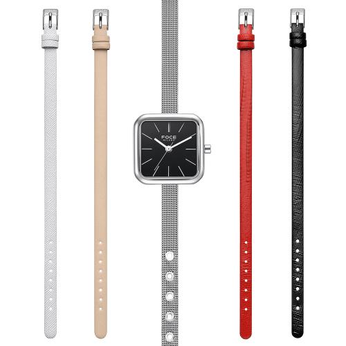 

[FOCE LADY] FOCE LADY Women s Mesh Band Leather Band Wristwatch 5-Piece Set FM2014BK-SET FM2014BK-SET