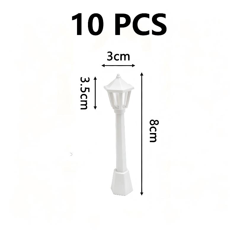 Mini Street Lamp Model, 10Pcs Red Miniature Lantern For Dollhouse, Fairy Garden, Christmas Diorama & Diy Crafts, Realistic Small