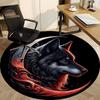 1 szt. Okrągły dywanik Moon Wolf do biura, pod krzesła biurowe, do sypialni, salonu, wystrój domu, dekoracja pokoju
