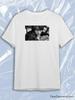 TeeSensation White Crew Neck Short Sleeve T-Shirt with Viktor Tsoi Black and White Portrait Print