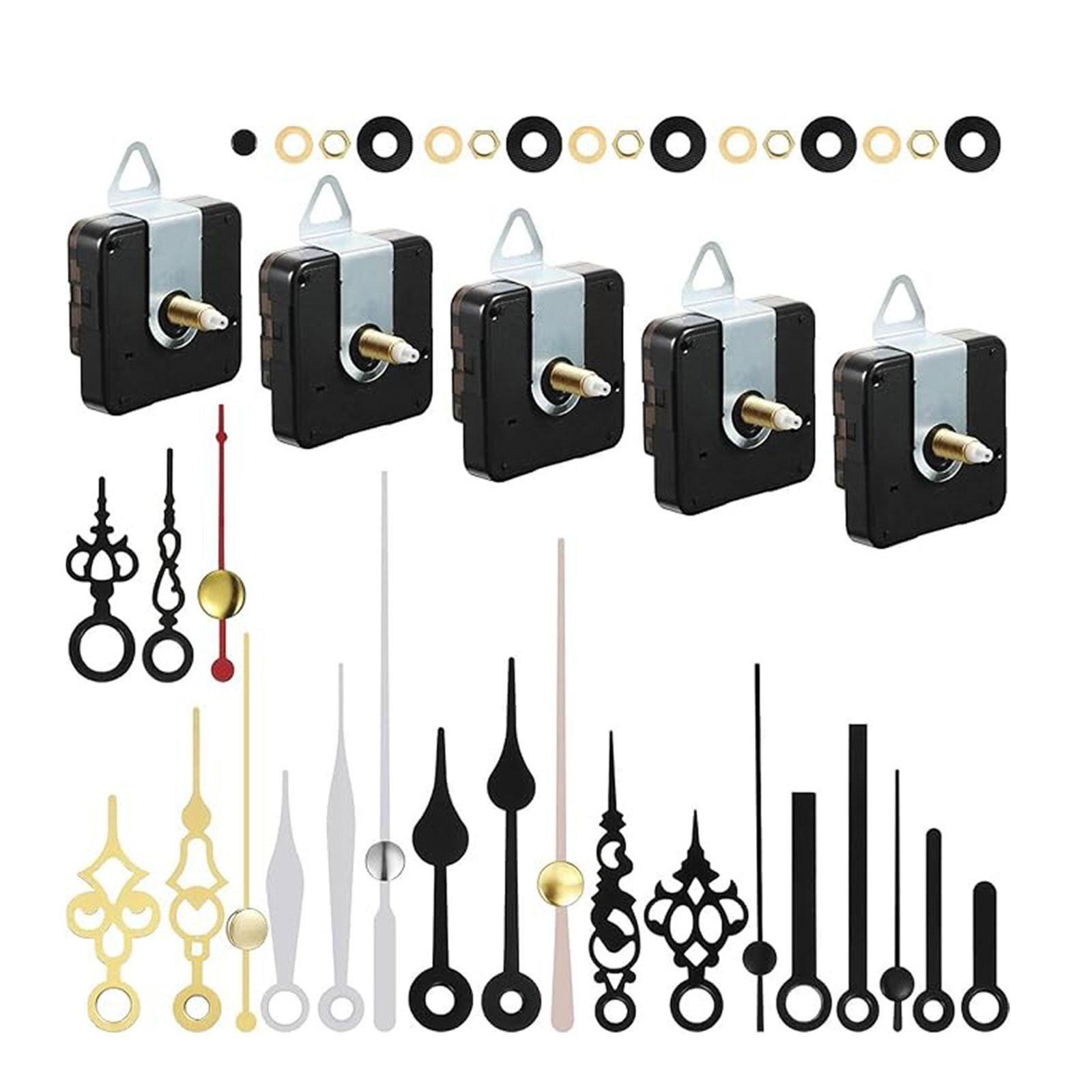 

Quiet Clock Movement Replacement Parts with Precisions 5Pcs Clock Mechanism and Hands for DIY Clock Restorations Project