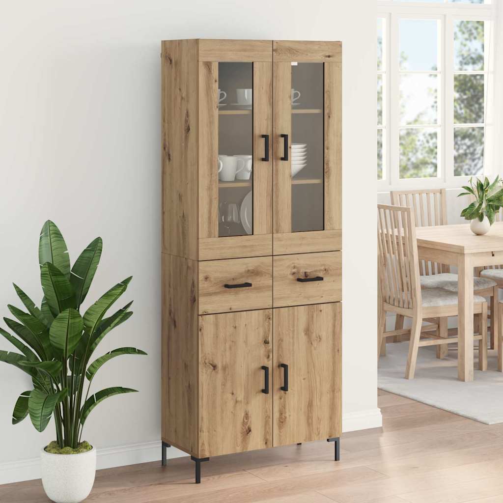 Highboard with Drawers 2 Pcs Artisan Oak Wood Based Material