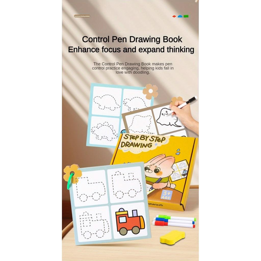 Interactive Magic Drawing Practice Book for Kids Ages 3-6 Step-by-Step Art Skills Development Educational Tool