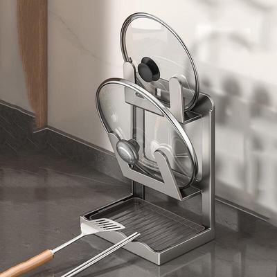 Versatile Carbon Steel Double-Layer Pot Lid & Utensil Rack