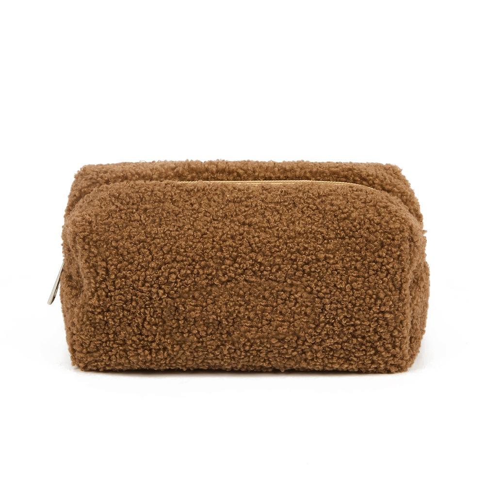 

Органайзер Плюшева косметичка великої ємності Пенал Ciute Сумка для туалетних приналежностей Канцтовари кавовий