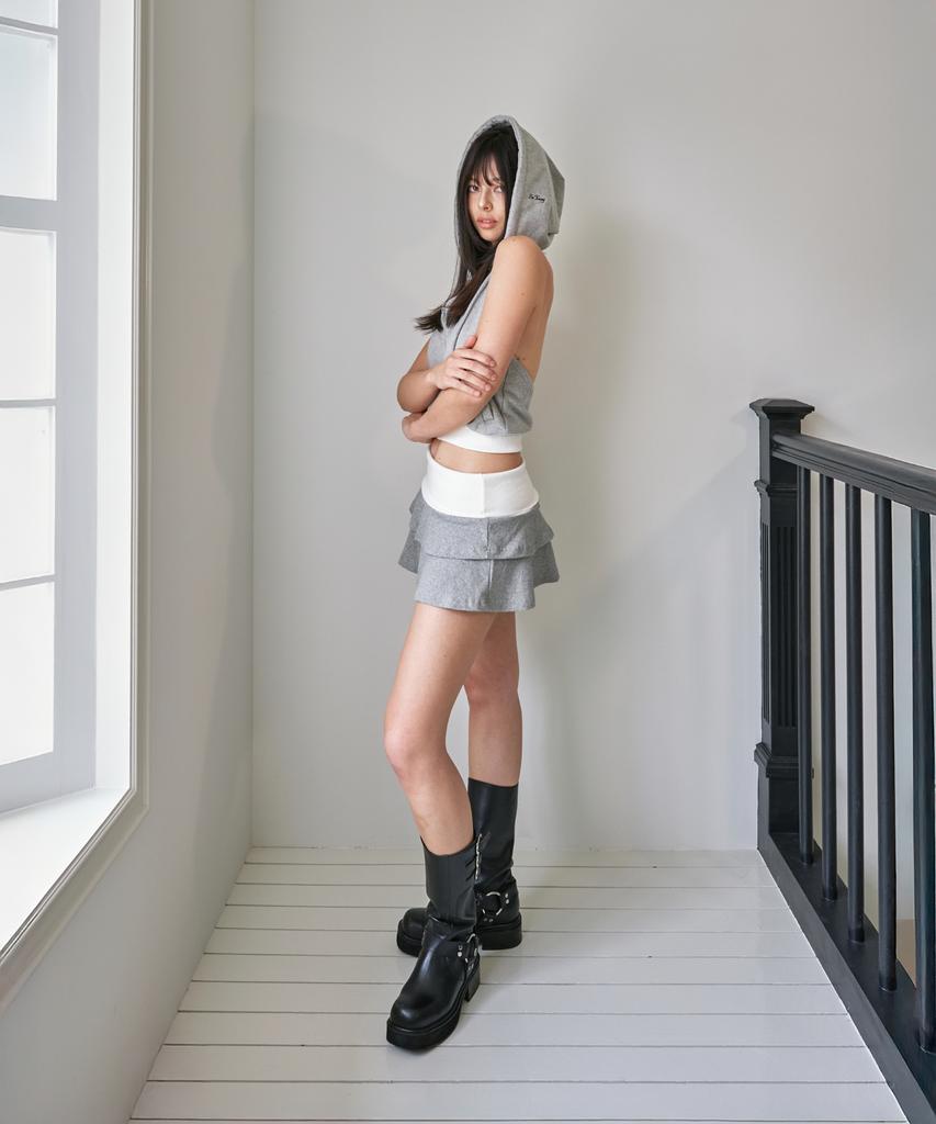 Poyeong 00 Can Can Skirts Gray Melange