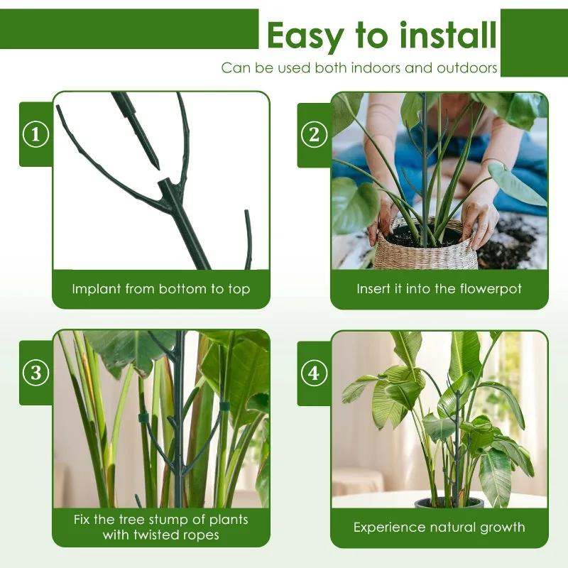 3/24 buc Suporturi pentru plante crenguță Stivuibile Mize pentru creșterea plantelor verzi Detașabile Mize pentru cățărare Monstera pentru Interior Exterior