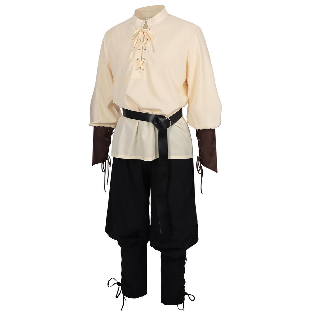 Halloween Pirate Renaissance Stirrup Pants Adult Costume for Stage Performance