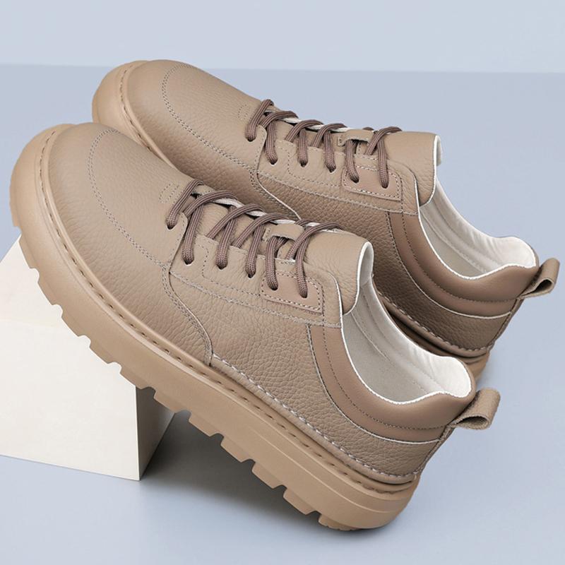 New High Quality Men Genuine Leather Shoes Autumn Comfortable Sneakers Fashion Man Shoes Soft Leather Versatile Skateboard Shoes