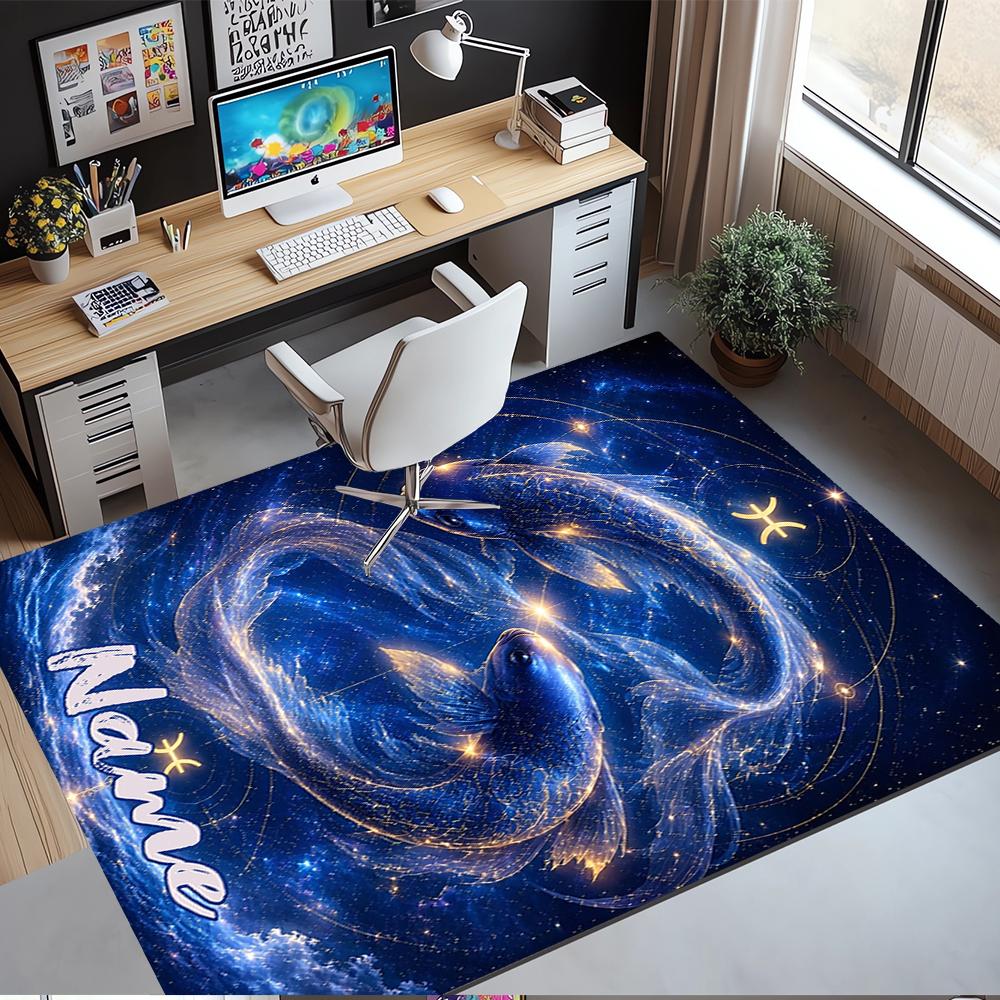 Custom Name Dragon Printed Carpet,Rug for Office Chair Living Room Bedroom Kitchen Room Decor Gifts.