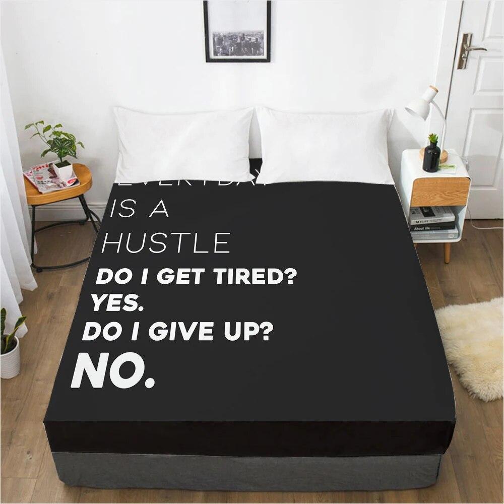 Letter Fitted Sheets Mattress Cover With Elastic Band 3D Bed Sheet Linens 160x200 150x200 Bed Sheet Customize Any Size Design