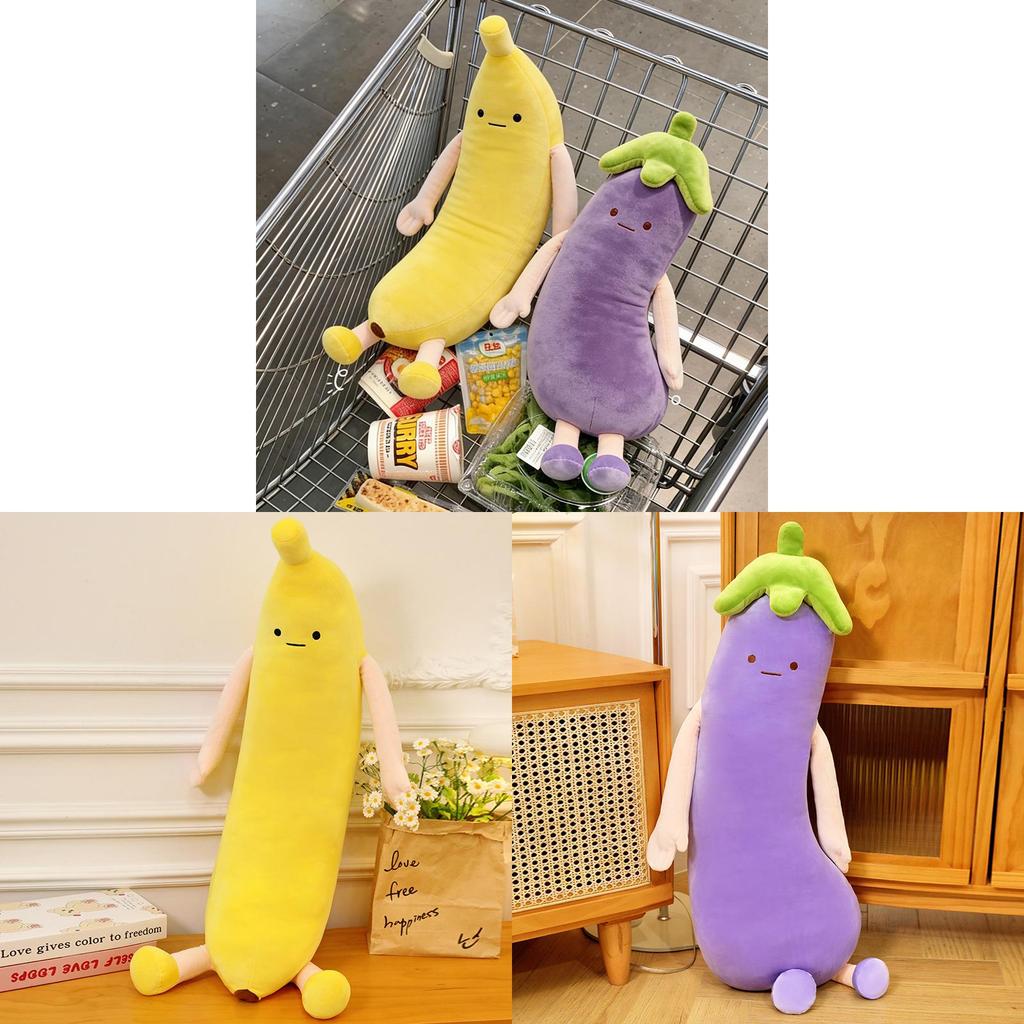 Vegetable Cartoon Pillow Banana Eggplant Plush Body Pillow For Girls And Boys