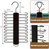 1 Pack Wooden Tie Rack, Men Space Saving Belt Hanger with 20 Hook for Closet, Non-Slip Rotatable Ties Organizer Racks for Scarf