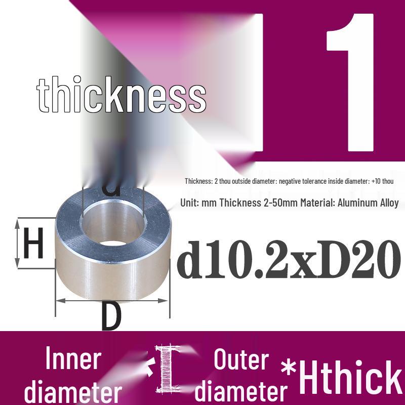 Außen-Ø 20mm Aluminiumlegierung Flache Unterlegscheibe Abstandshalter mit M6/M8/M10/M12 Innenloch - Metallwellenbuchse Isoliersäule.