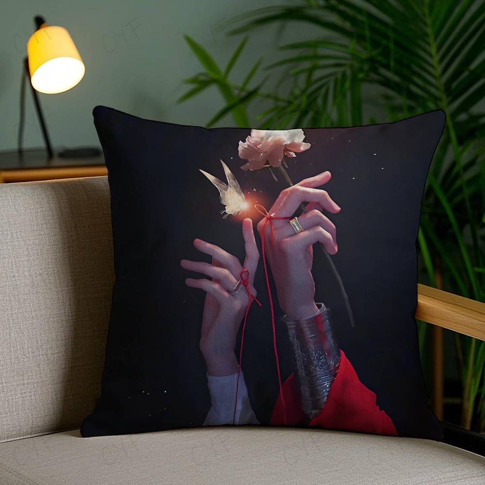 Anime H-Heaven Official'S B-Blessing Bl Pillow Case Anti-Dustmite Pillowcase Invisible Zipper Silky Short Plush Sofa Cushion Cov