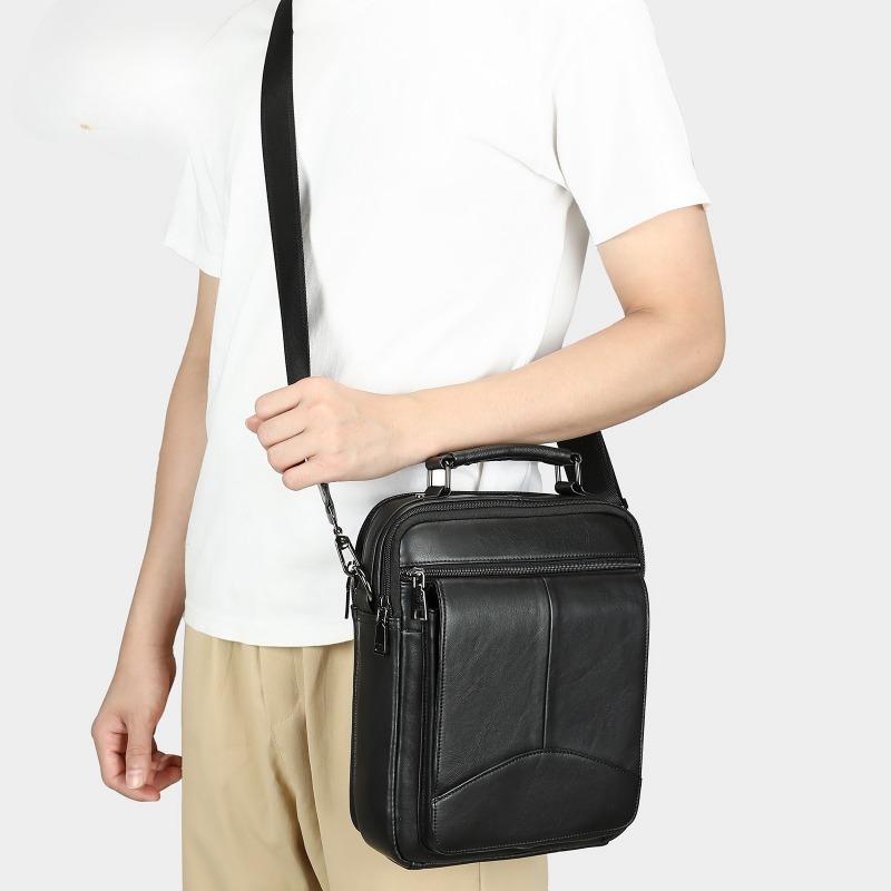 Fashionable Casual Shoulder Bag Genuine Leather Commuter Crossbody Bag Vertical Square Handbag Crossbody Bag