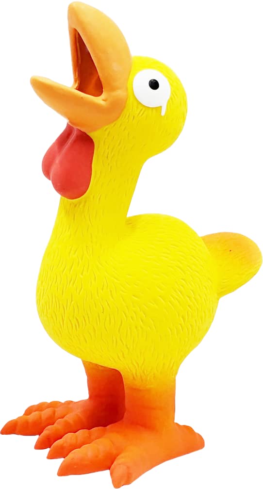 

PLATZ PET SUPPLISES FUN Big Screaming Chicken Dog Yellow & Toy,
