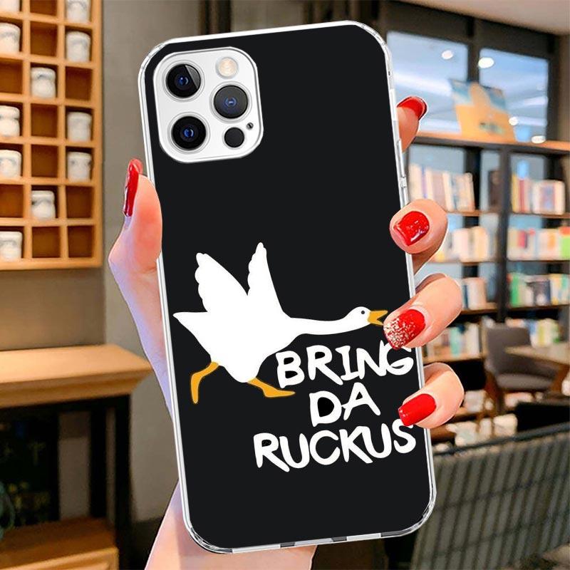 Cartoon Duck Goose Game Cover Phone Case For iPhone 16 17 Air 15 14 Pro Max 16E Phone Case 13 Mini 12 11 7 SE 8 Print Pattern Fi