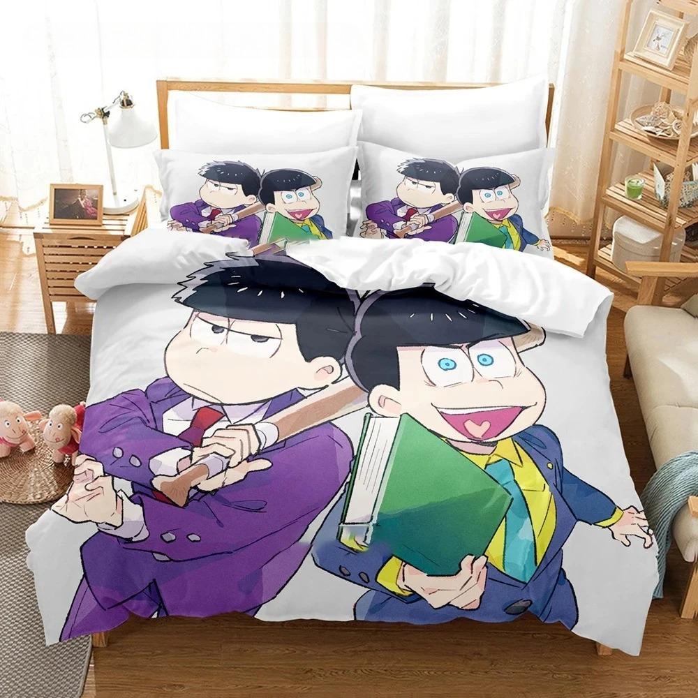 

3D Принт Аниме Комплект Постельного Белья Осомацу-сан Комплект Постельного Белья Односпальный Полуторный Двуспальный Кинг Сайз Комплект Постельного Белья Взрослый Мальчик Спальня Комплекты Пододеяльников EU Twin 135x200cm