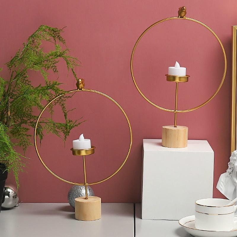 Nordic Style Creative Geometric Candle Holders for Home Living Room Table Decoration Metal Crafts Candlestick