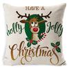Federa Cuscino di Natale Fiocco di Neve Alce Albero di Natale Stampa Federa Cuscino Stile Nordico