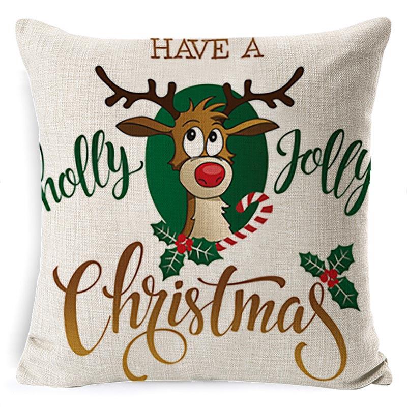 Federa Cuscino di Natale Fiocco di Neve Alce Albero di Natale Stampa Federa Cuscino Stile Nordico