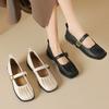 Augustine Single Shoes Women's 2025 New Summer Shallow Mouth Mary Jane Shoes with Skirt Flat Shell Head Small Leather Shoes