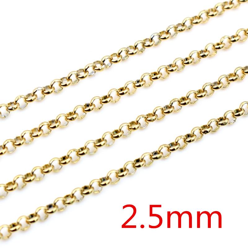 5 Meters/Lot Never Fade Stainless Steel Gold Plated Necklace Chains For DIY Jewelry Findings Making Materials Handmade Supplies