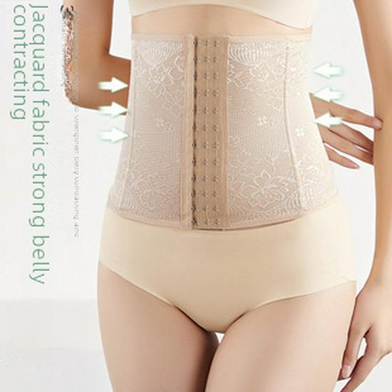 Breathable 3-Row Steel Boned Waist Shaping Vest with Lace & 17 Buttons