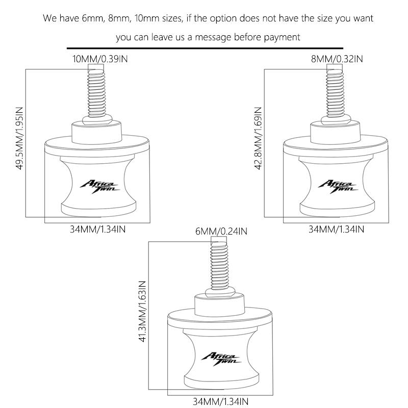 Für Honda CRF1100L CRF 1100 L Africa Twin Adventure Sports 2020-2025 Motorrad CNC Schwingarmspulen Hinterrad-Sturzpads Ständer-Schrauben