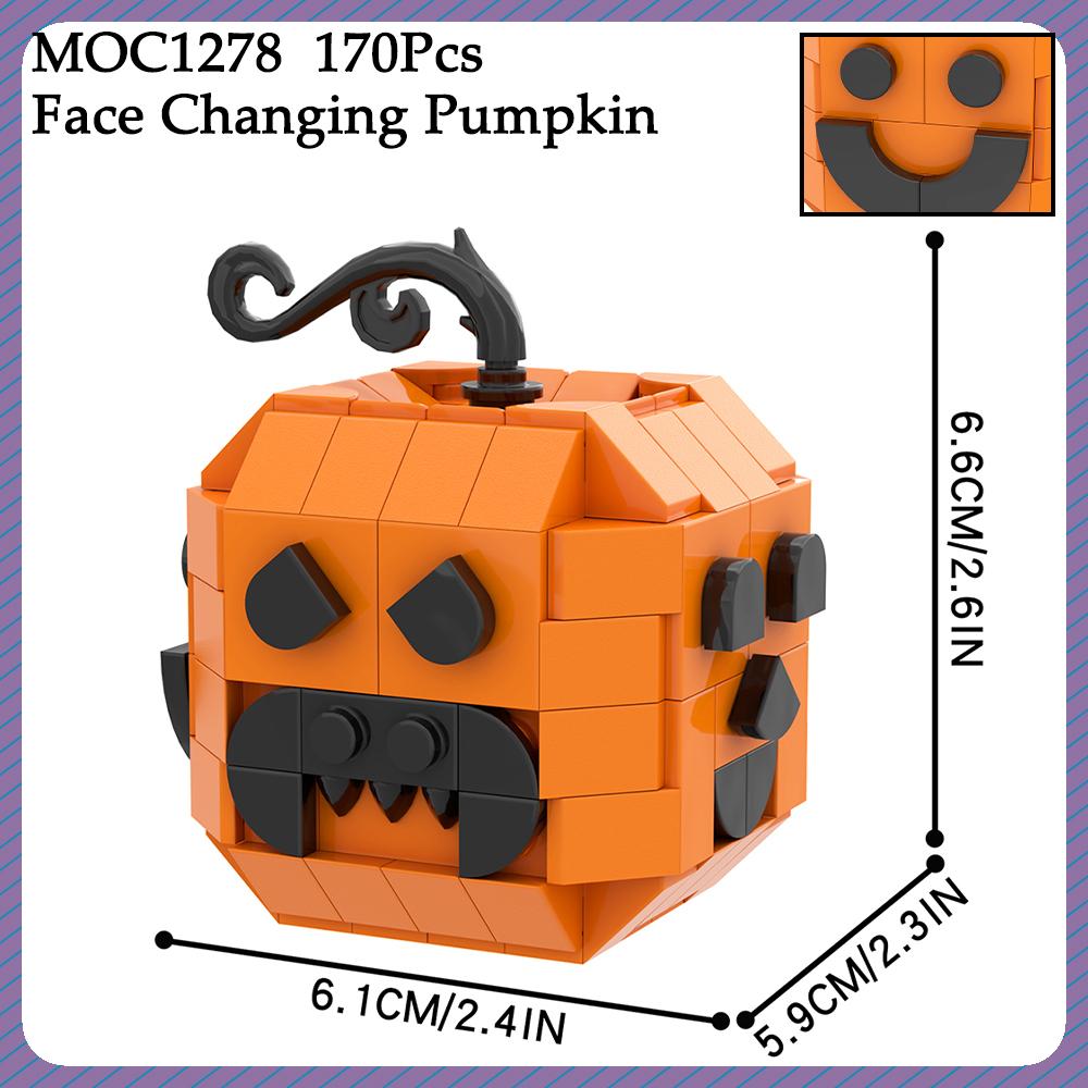 MOC Halloween Brick Ghost Graveyard Pumpkin Carriage House Witch Compatible Building Blocks Toys For Children Adult Friends Gift