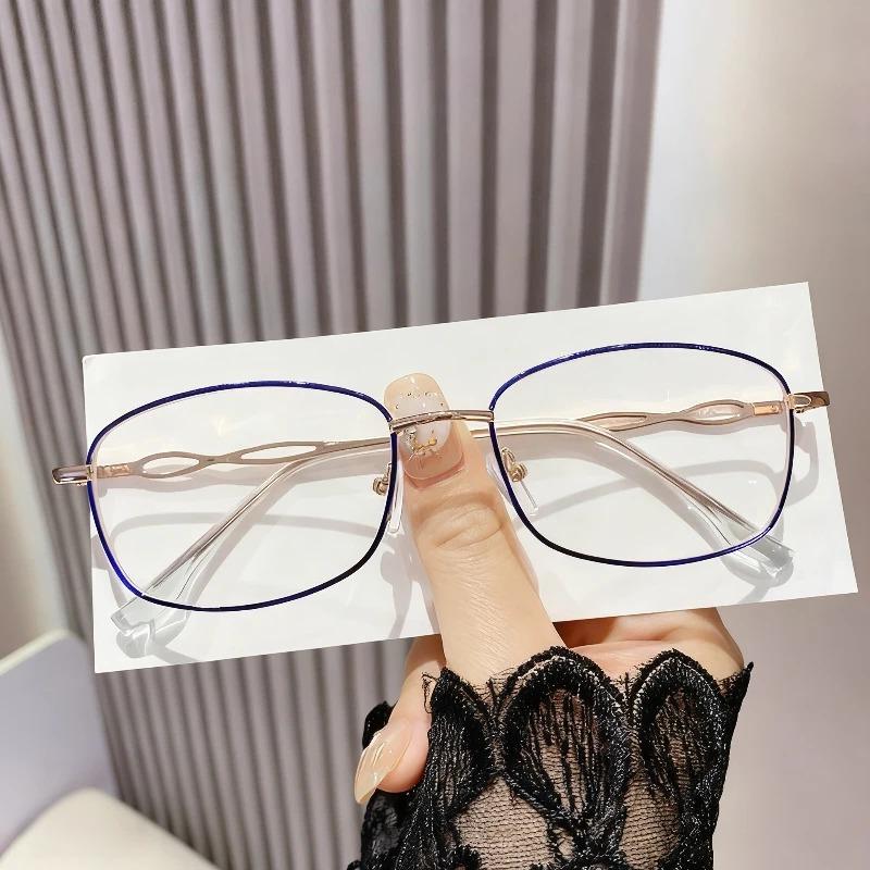 Anti Blue Light Blocking Reading Glasses for Woman Full Metal Frames Eyewear Presbyopia Stylish Exquisite Portable HD Eyeglasses