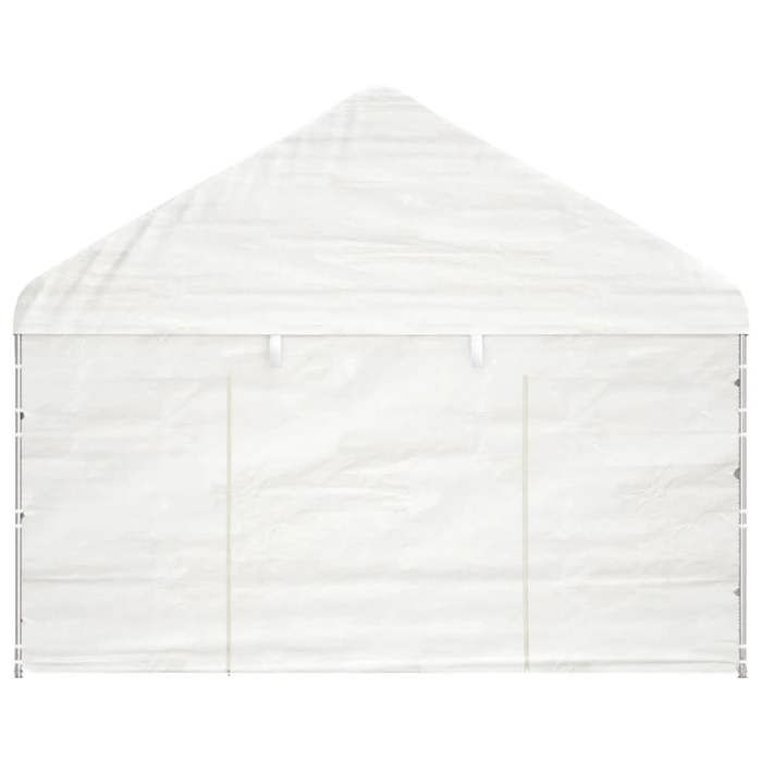 VidaXL Belvédère avec toit blanc 4,08x2,23x3,22 m polyéthylène, tente de fête, chapiteau, abri à auvent, pavillon, tente 362631