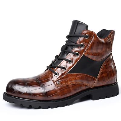 Fashion Quality Male Leather Boots Retro Men's Ankle Boots Spring Autumn Leisure Design Men Boots Luxury Lace-up Dress Shoes Size 38-48
