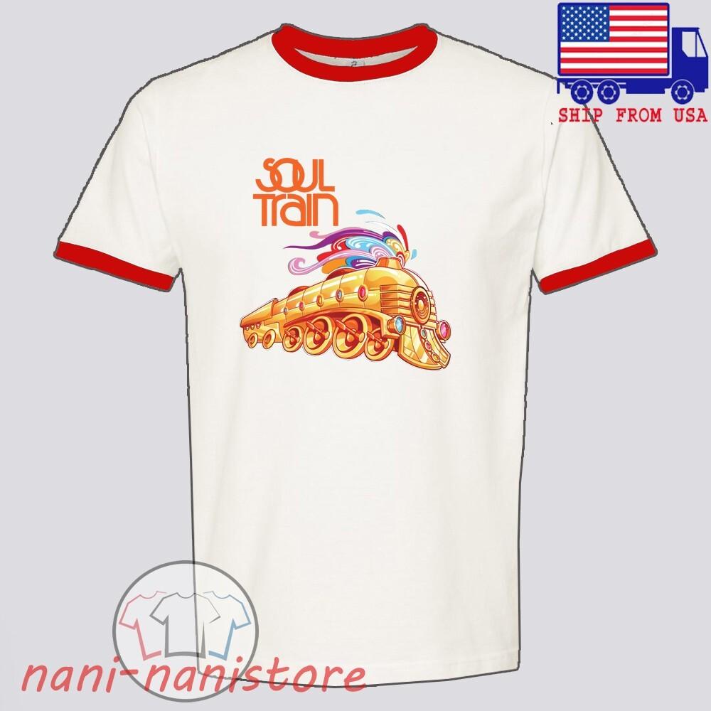 Soul Train Men#039;s Ringer Red Size S3XL Unisex T-Shirt M